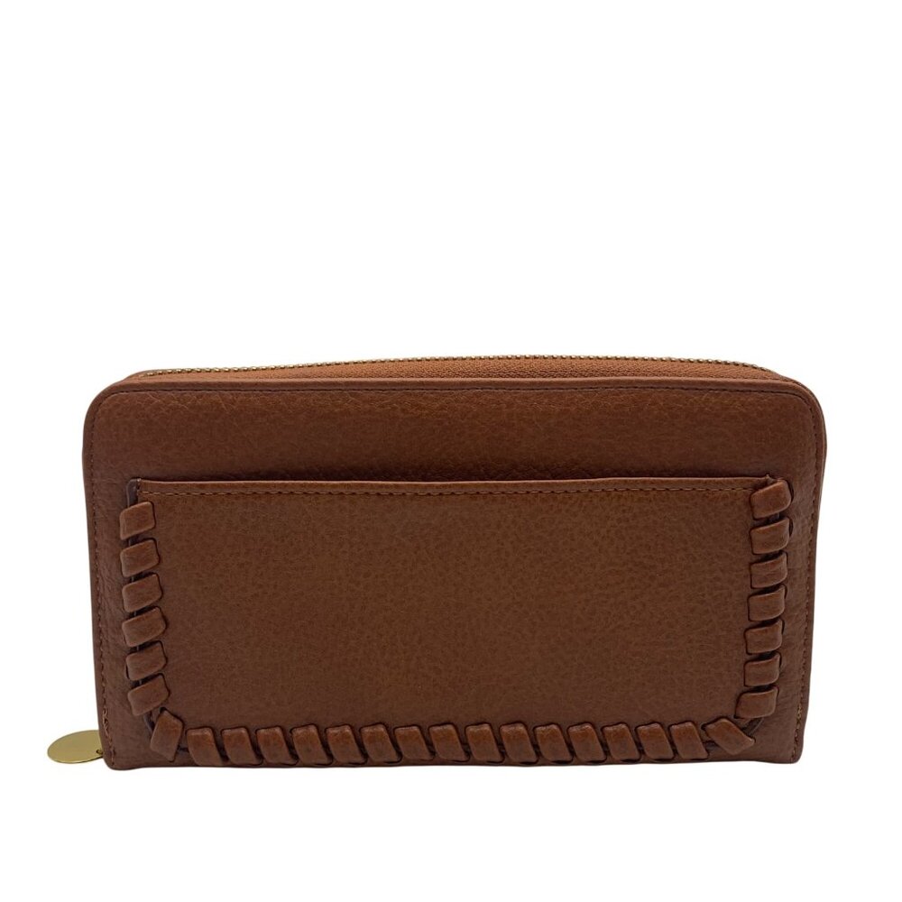 Style & Co Tortoise Shell Whip-Stitch Zip Wallet